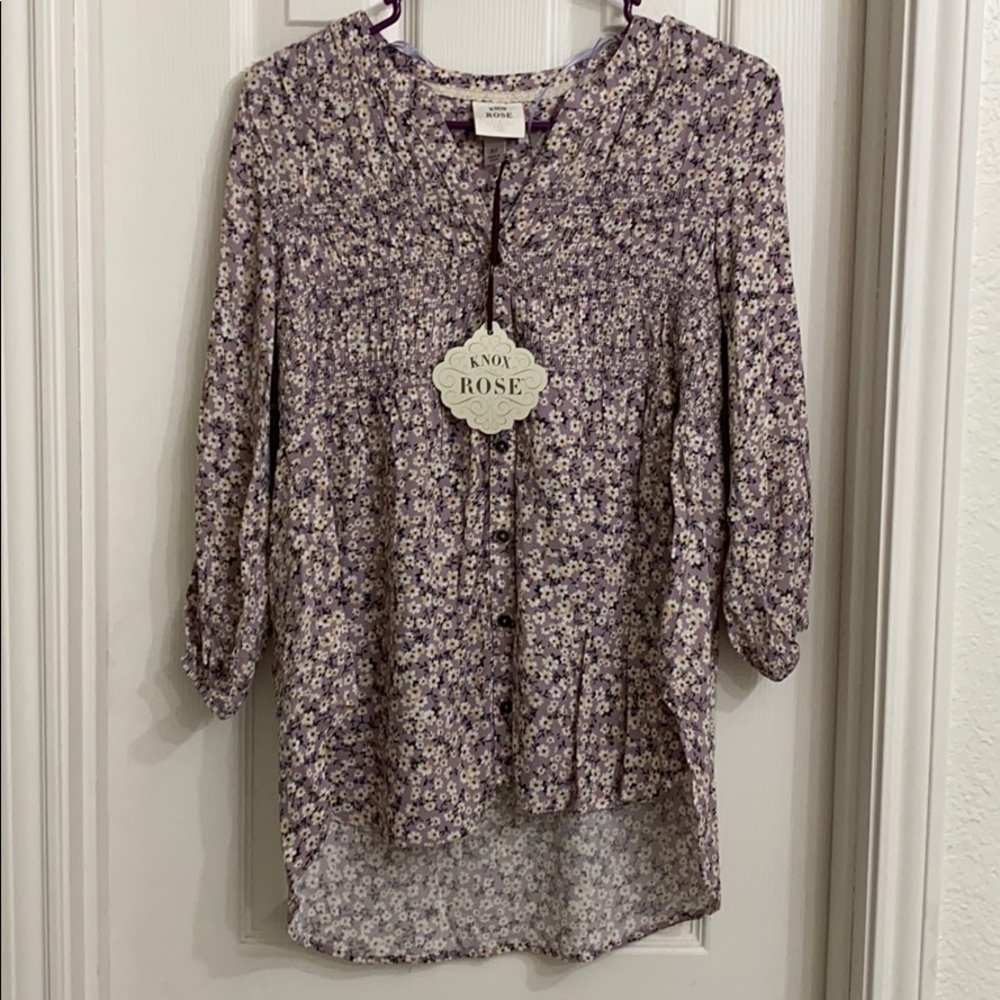 Knox Rose Women’s Floral 3/4 Sleeve Blouse
